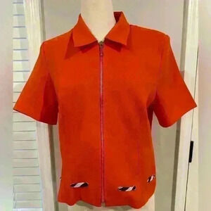 Spargo orange blazer size 12 
Womens Top 
Office Career 
Short Sleeve 
Zipper